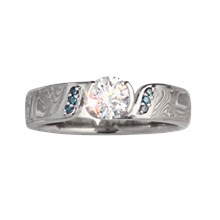 Mokume Elegant Swirl Engagement Ring - top view